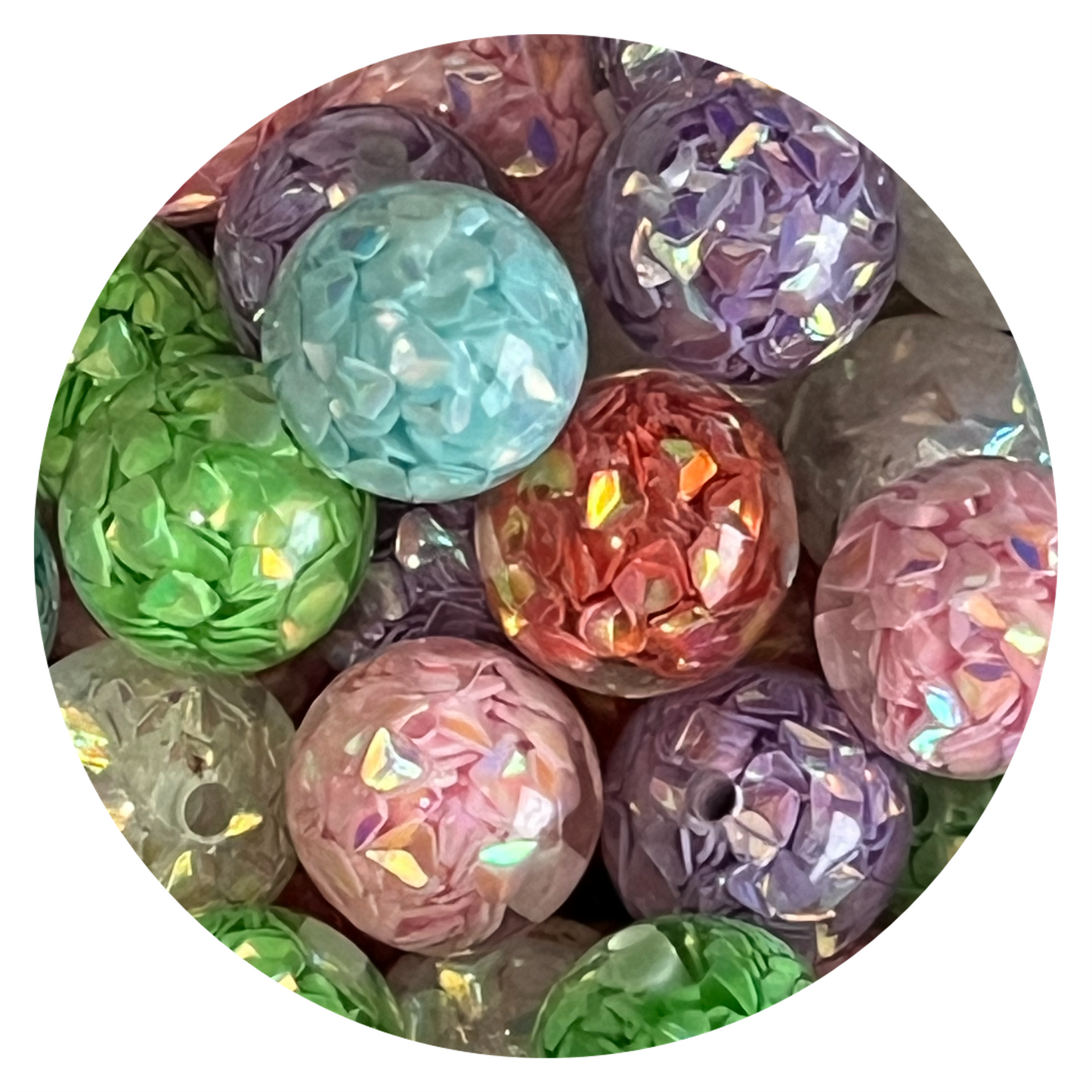 Confetti Heart 16mm Beads