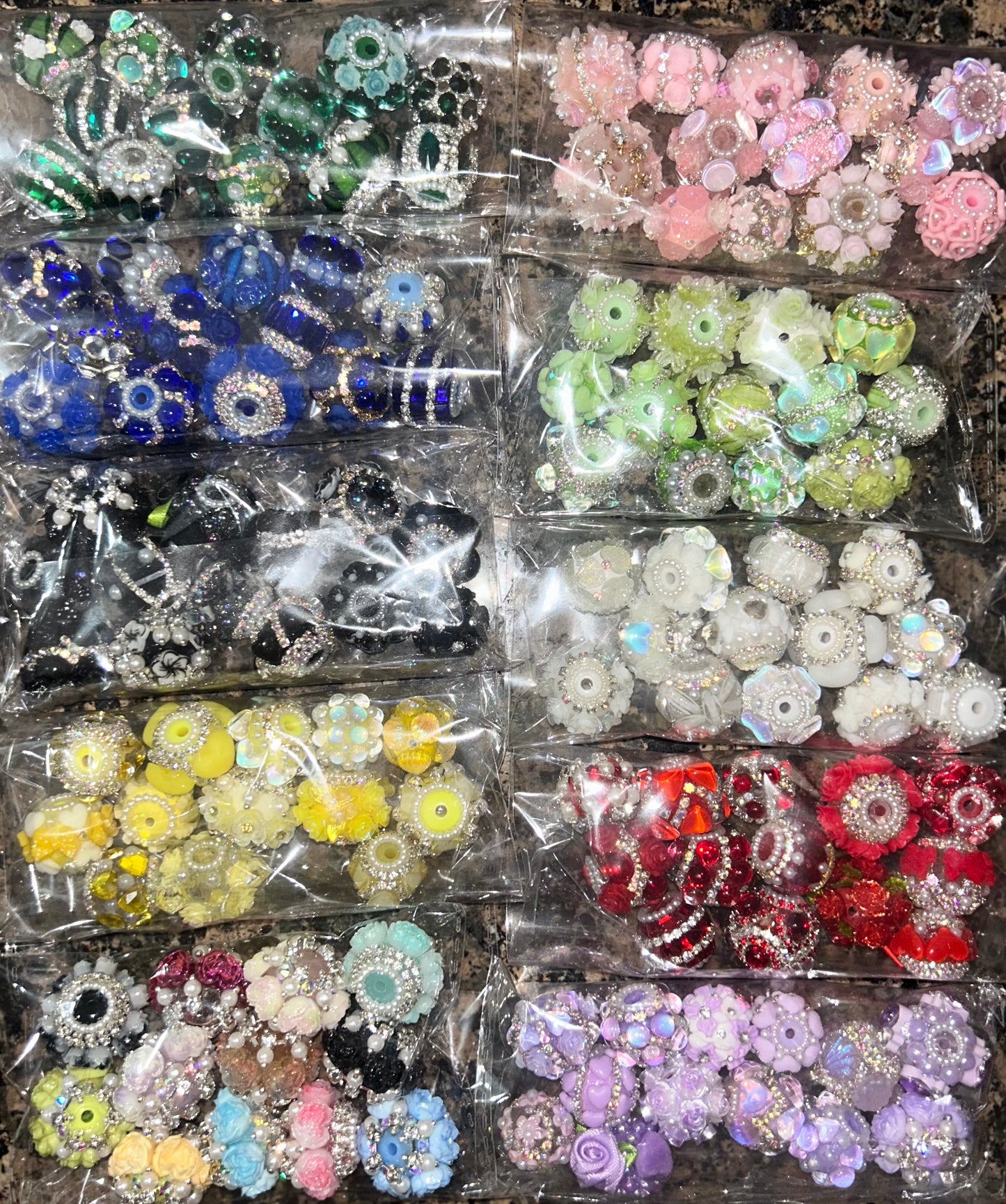 Fancy Colored Bead Bags