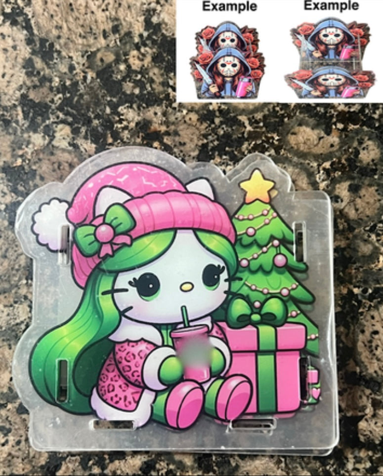 White Cat Christmas Pen Holder