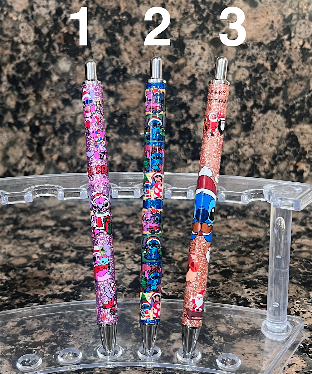 UV DTF Cute Blue Monster Christmas Pens