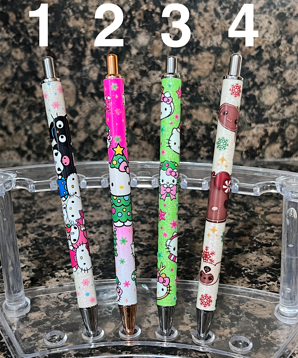 UV DTF White Cat & Friends Christmas Pens