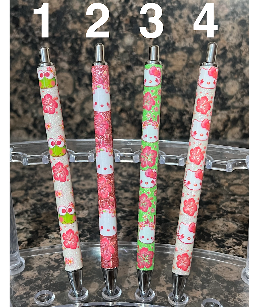 UV DTF White Cat & Friends Flower Pens