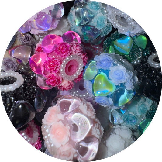 Crystal Heart Flower Beads