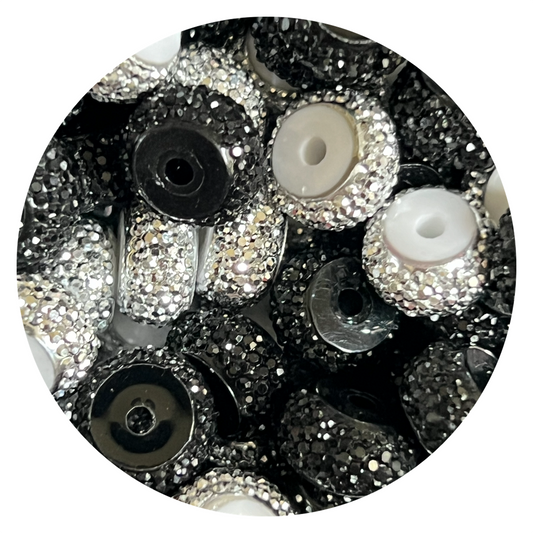 Silver/Black Rhinestone Spacers