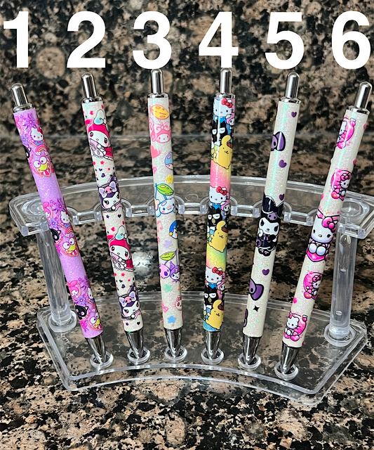 UV DTF White Cat & Friends Glitter Pens