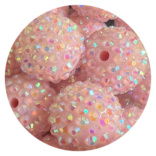 20mm Light Pink Rhinestone Bead