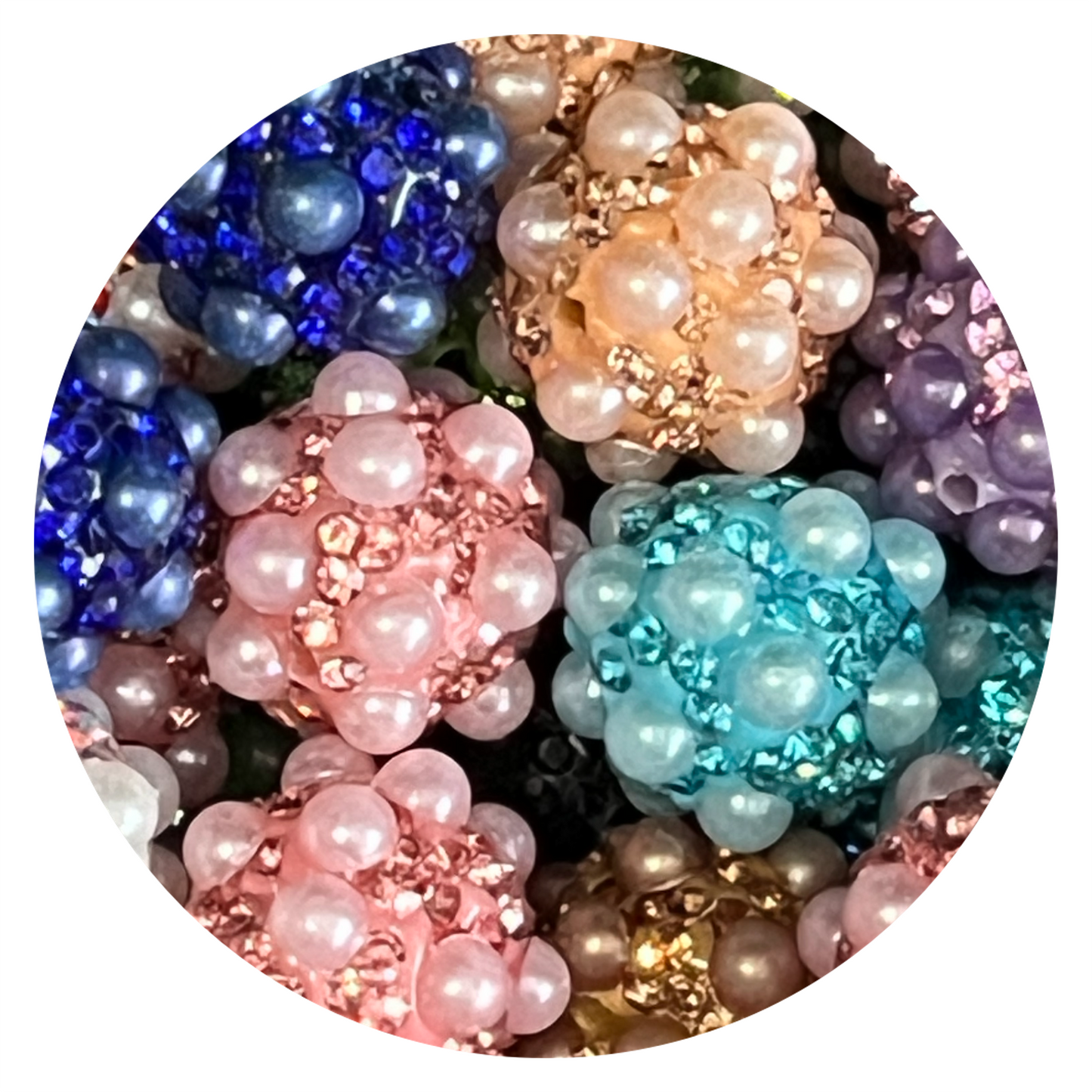 Pearl Rhinestones 16mm Beads