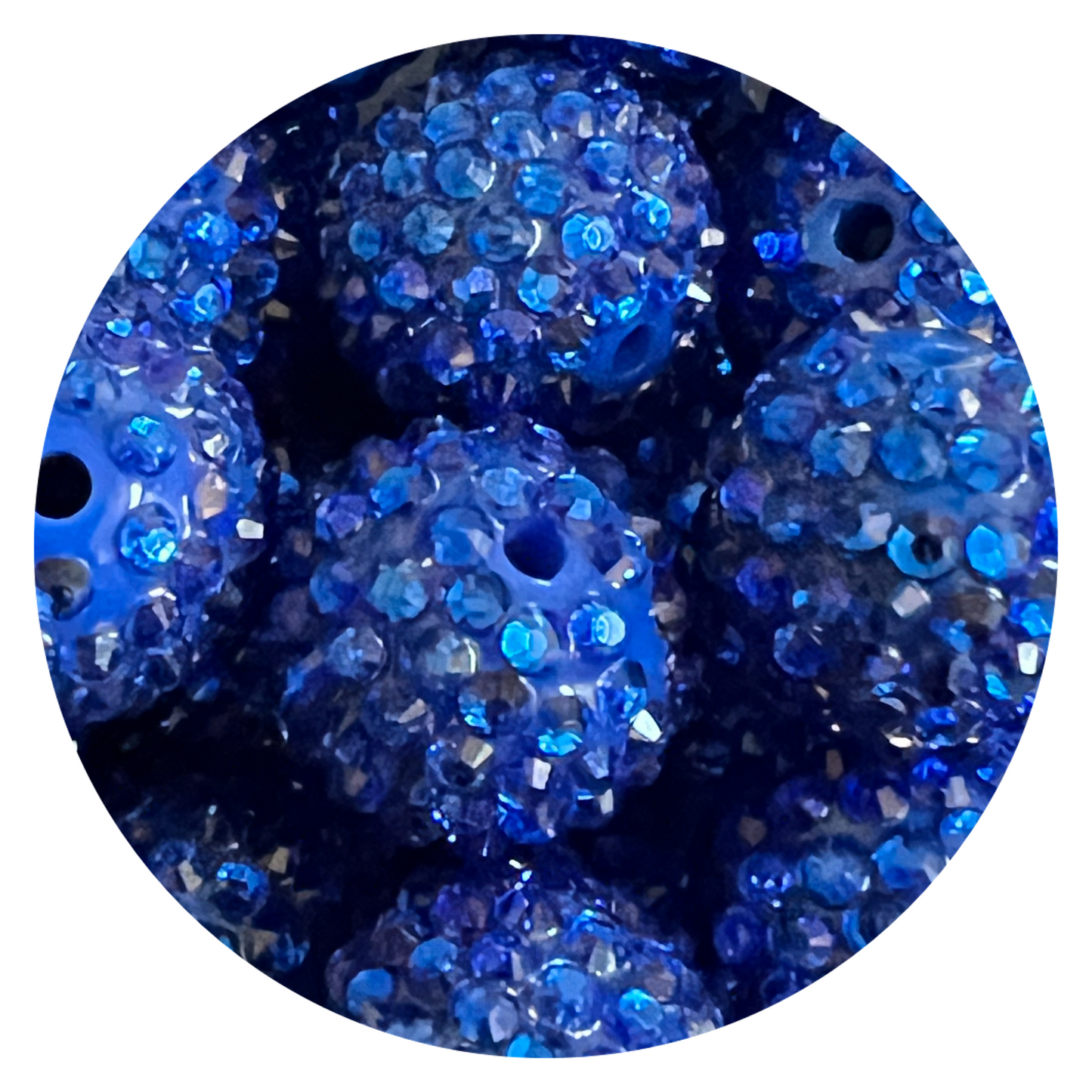 20mm Blue Rhinestone Beads