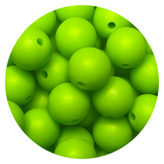 12mm Lime Green Silicone Bead