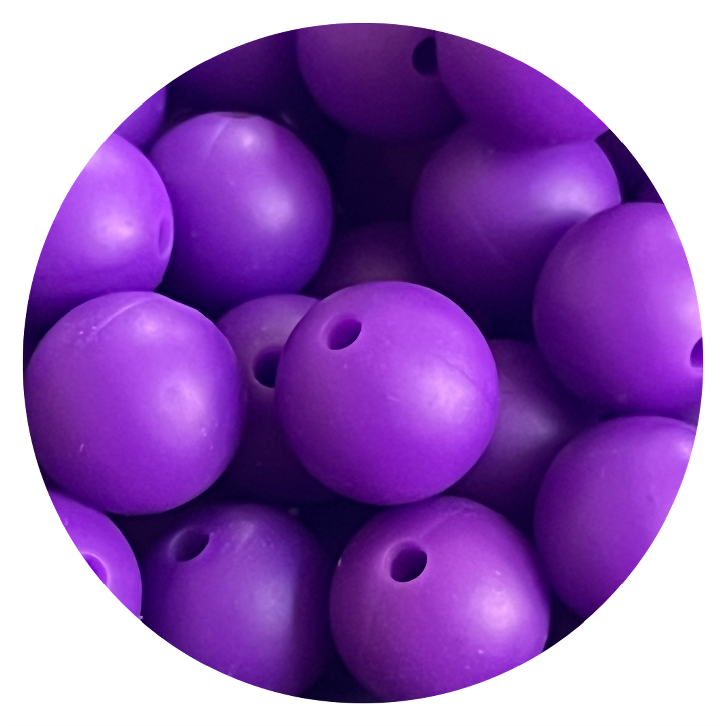 12mm Dark Purple Silicone Bead