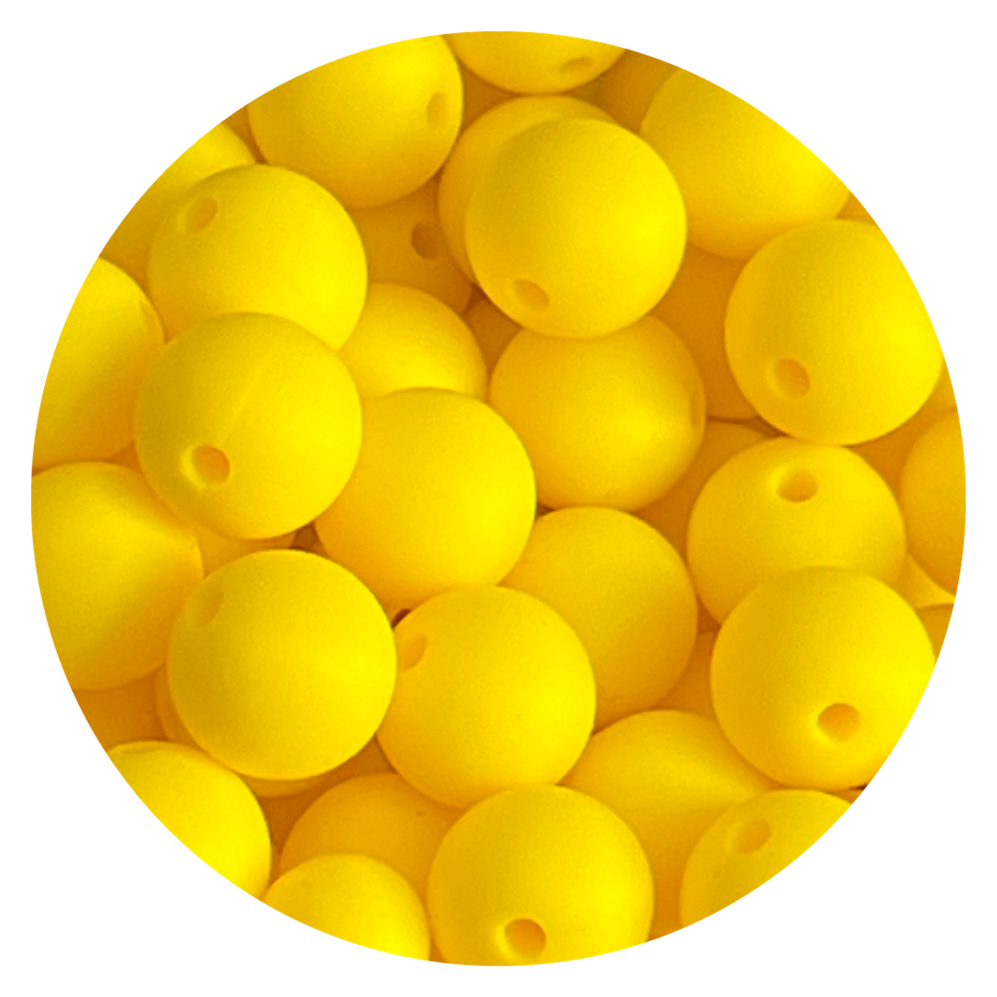 12mm Yellow Silicone Beads