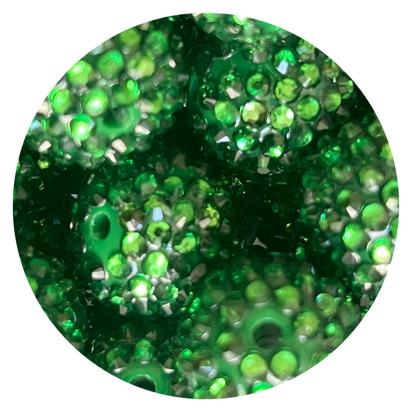 20mm Green Rhinestone Bead