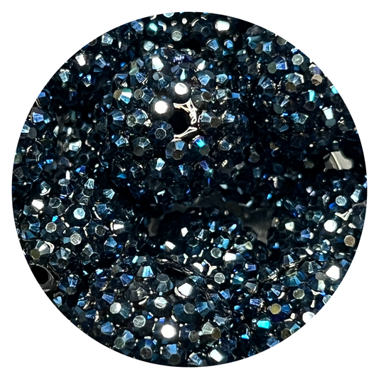 20mm Navy Blue Rhinestone Beads